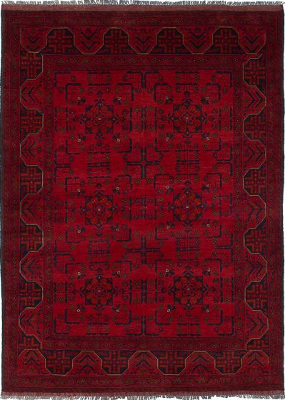 Traditional  Tribal Red Area rug 4x6 Afghan Hand-knotted 236197