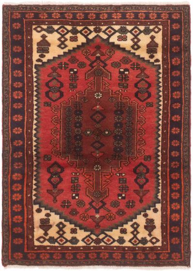 Bordered  Traditional Red Area rug 3x5 Persian Hand-knotted 296812