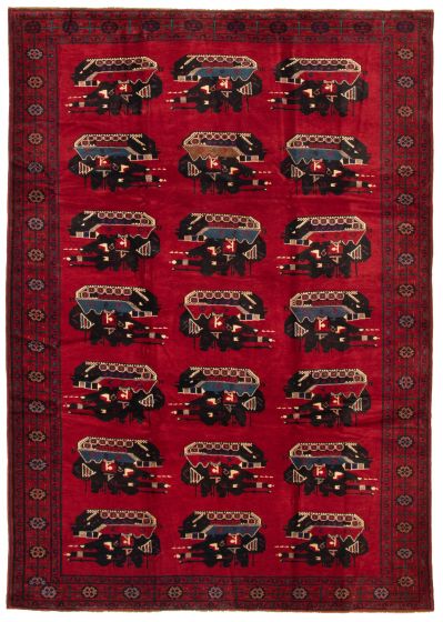 Bordered  Tribal  Area rug 6x9 Afghan Hand-knotted 326563