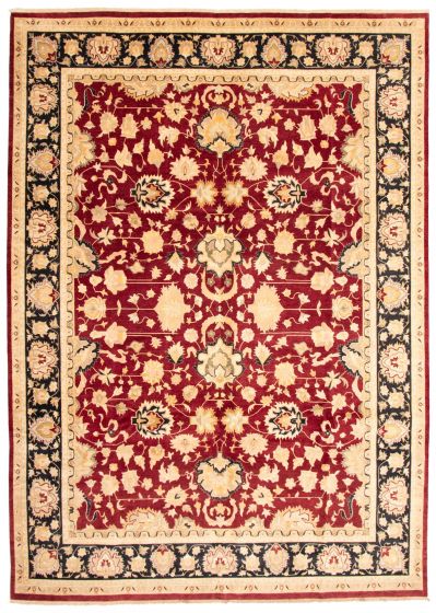 Bordered  Traditional Red Area rug 10x14 Pakistani Hand-knotted 338354