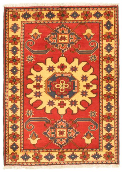Bordered  Traditional Red Area rug 3x5 Afghan Hand-knotted 347291