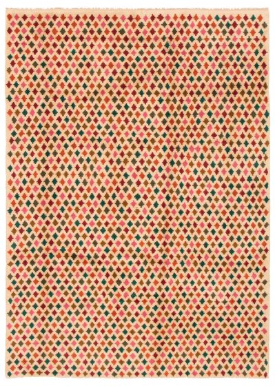 Bohemian  Tribal Ivory Area rug 6x9 Afghan Hand-knotted 353743
