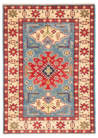 Bordered  Traditional Blue Area rug 3x5 Afghan Hand-knotted 359426
