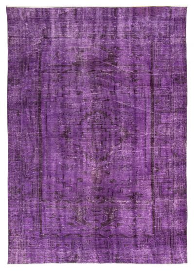 Bordered  Transitional Purple Area rug 5x8 Turkish Hand-knotted 362193