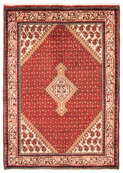 Bordered  Traditional Red Area rug 3x5 Persian Hand-knotted 365057