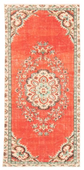Bordered  Vintage Red Area rug Unique Turkish Hand-knotted 358938