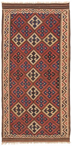 Flat-weaves & Kilims  Geometric Red Area rug Unique Turkish Flat-Weave 369876