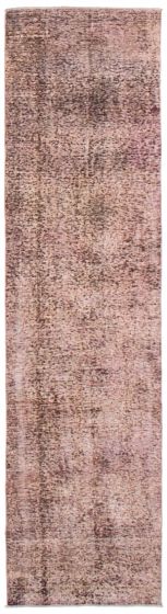 Overdyed  Transitional Red Runner rug 11-ft-runner Turkish Hand-knotted 360617
