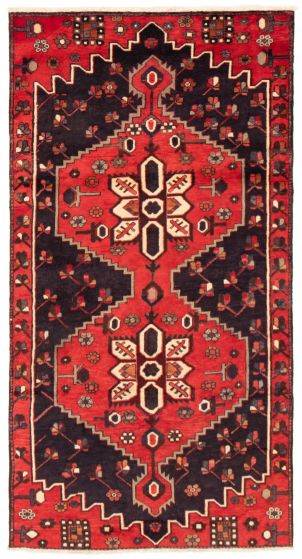 Bordered  Tribal Red Area rug 5x8 Turkish Hand-knotted 368879