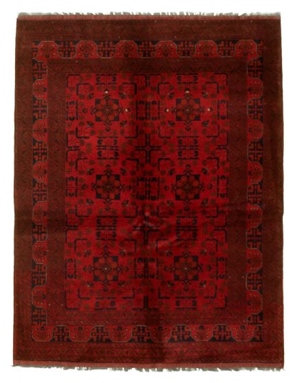 Bordered  Tribal  Area rug 4x6 Afghan Hand-knotted 327533