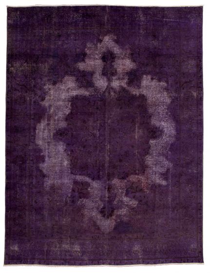 Bordered  Transitional Purple Area rug 9x12 Turkish Hand-knotted 331339