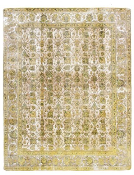 Bordered  Transitional Orange Area rug 9x12 Turkish Hand-knotted 342147