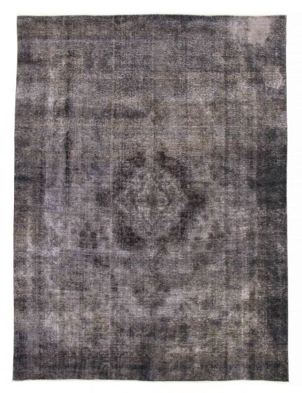 Overdyed  Transitional Black Area rug 9x12 Turkish Hand-knotted 378376