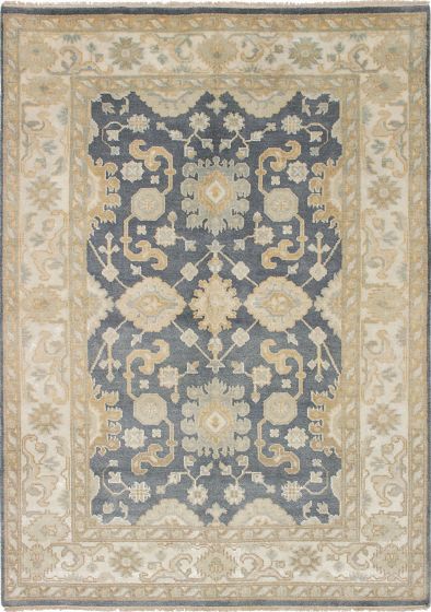 Traditional Grey Area rug 5x8 Indian Hand-knotted 237374