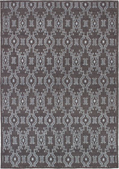 Casual  Contemporary Grey Area rug 4x6 Indian Hand-knotted 271862