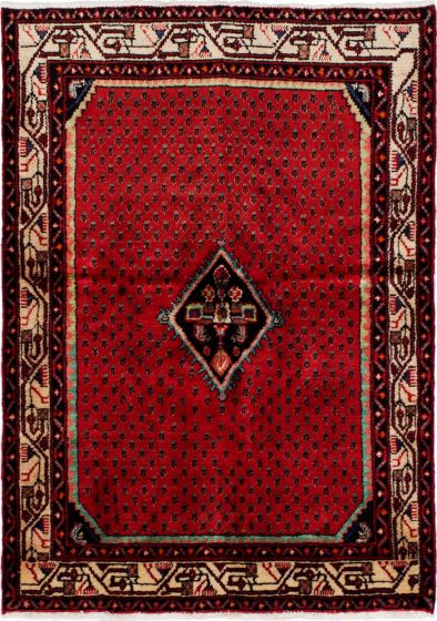 Bordered  Traditional Red Area rug 3x5 Persian Hand-knotted 277395