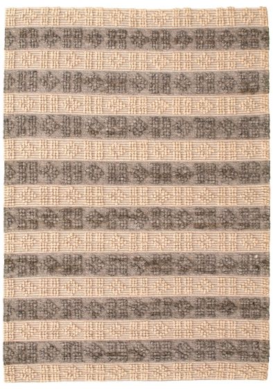 Braided  Stripes Grey Area rug 5x8 Indian Braid weave 345611
