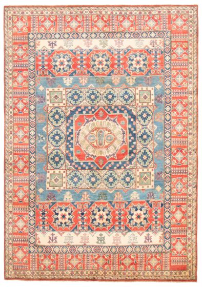 Bordered  Traditional Brown Area rug Unique Afghan Hand-knotted 364119
