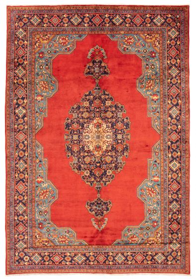 Bordered  Traditional Red Area rug Unique Persian Hand-knotted 366403