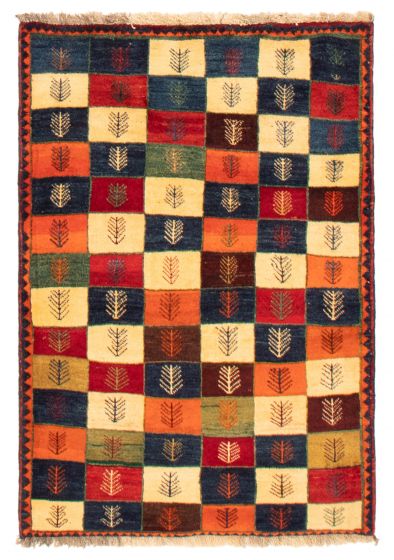 Gabbeh  Tribal Multi Area rug 3x5 Indian Hand-knotted 368955