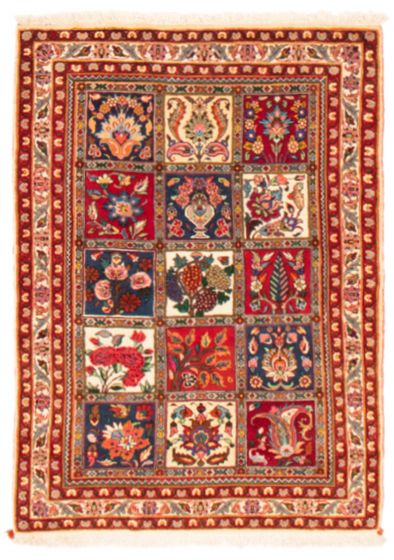 Bordered  Traditional Red Area rug 3x5 Persian Hand-knotted 373522
