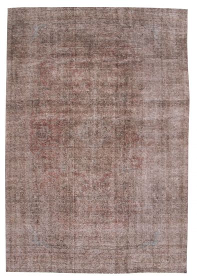 Overdyed  Transitional Brown Area rug Unique Turkish Hand-knotted 374082