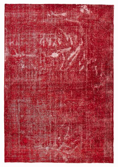 Overdyed  Transitional Red Area rug 6x9 Turkish Hand-knotted 391803