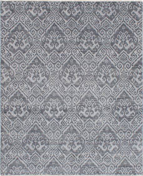 Transitional Grey Area rug 6x9 Indian Hand-knotted 223941