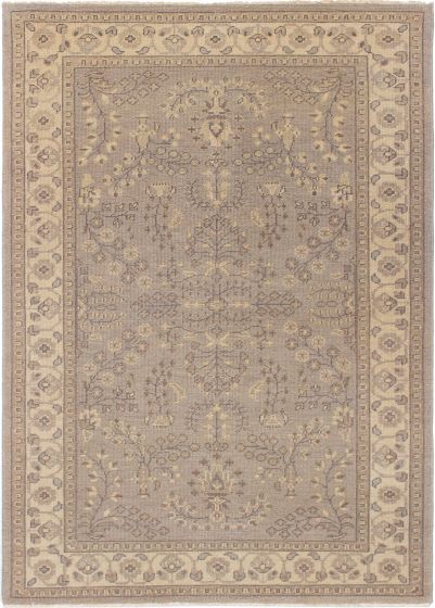 Bohemian  Traditional Grey Area rug 5x8 Indian Hand-knotted 271735