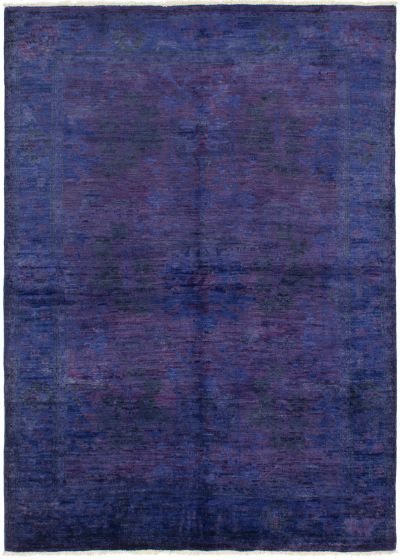 Casual  Transitional Purple Area rug 5x8 Indian Hand-knotted 286477