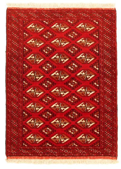Bordered  Tribal Brown Area rug 3x5 Turkmenistan Hand-knotted 334578
