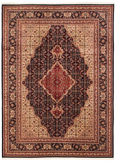 Bordered  Traditional Blue Area rug 8x10 Pakistani Hand-knotted 357852