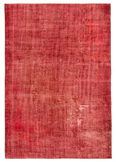 Overdyed  Transitional Red Area rug 6x9 Turkish Hand-knotted 360750