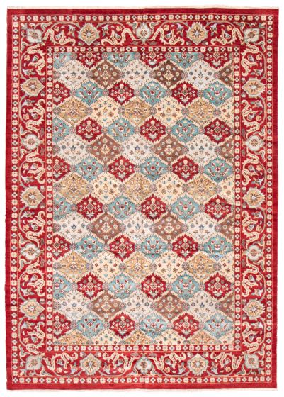Traditional Red Area rug 10x14 Indian Hand-knotted 373890