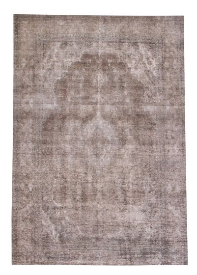 Overdyed  Transitional Grey Area rug 8x10 Turkish Hand-knotted 374178