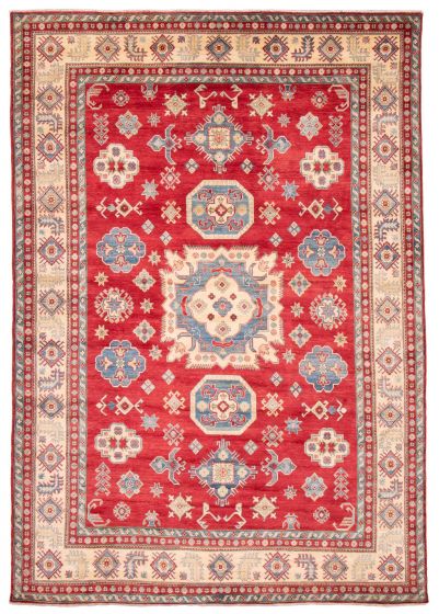 Bordered  Traditional Red Area rug 10x14 Afghan Hand-knotted 377234