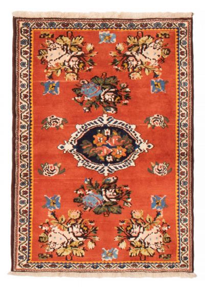 Bordered  Traditional Brown Area rug 3x5 Persian Hand-knotted 382386