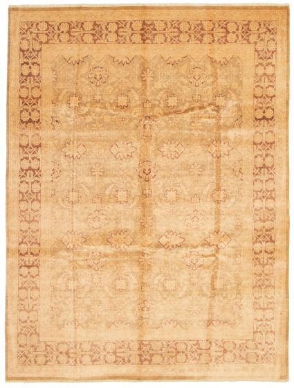 Bordered  Traditional Green Area rug 6x9 Pakistani Hand-knotted 331028