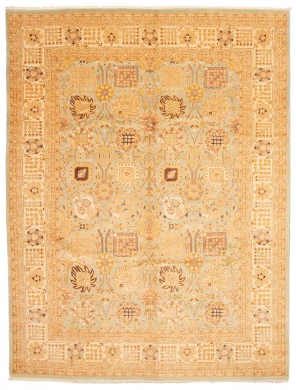 Bordered  Traditional Blue Area rug 9x12 Pakistani Hand-knotted 338304