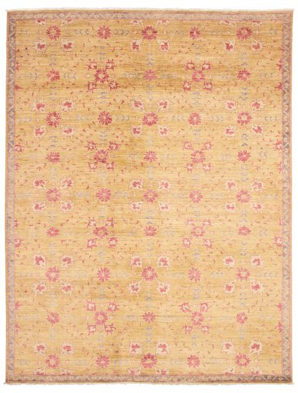 Floral  Transitional Green Area rug 6x9 Pakistani Hand-knotted 338910