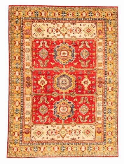 Bordered  Traditional Red Area rug 9x12 Afghan Hand-knotted 348256