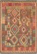 Traditional Red Area rug 6x9 Turkish Flat-weave 215924