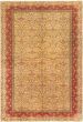 Bordered  Floral Ivory Area rug 6x9 Turkish Hand-knotted 280910