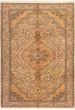 Bordered  Traditional Ivory Area rug 6x9 Turkish Hand-knotted 280923