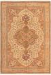 Bordered  Traditional Ivory Area rug 6x9 Turkish Hand-knotted 280925