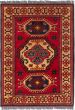 Bordered  Tribal Red Area rug 3x5 Afghan Hand-knotted 282988