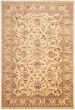Bordered  Traditional Ivory Area rug Unique Afghan Hand-knotted 289286
