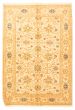 Bordered  Traditional Ivory Area rug 5x8 Afghan Hand-knotted 318216