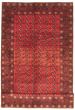 Bordered  Tribal Red Area rug Unique Russia Hand-knotted 319054