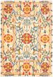 Bordered  Traditional Ivory Area rug 5x8 Pakistani Hand-knotted 319827
